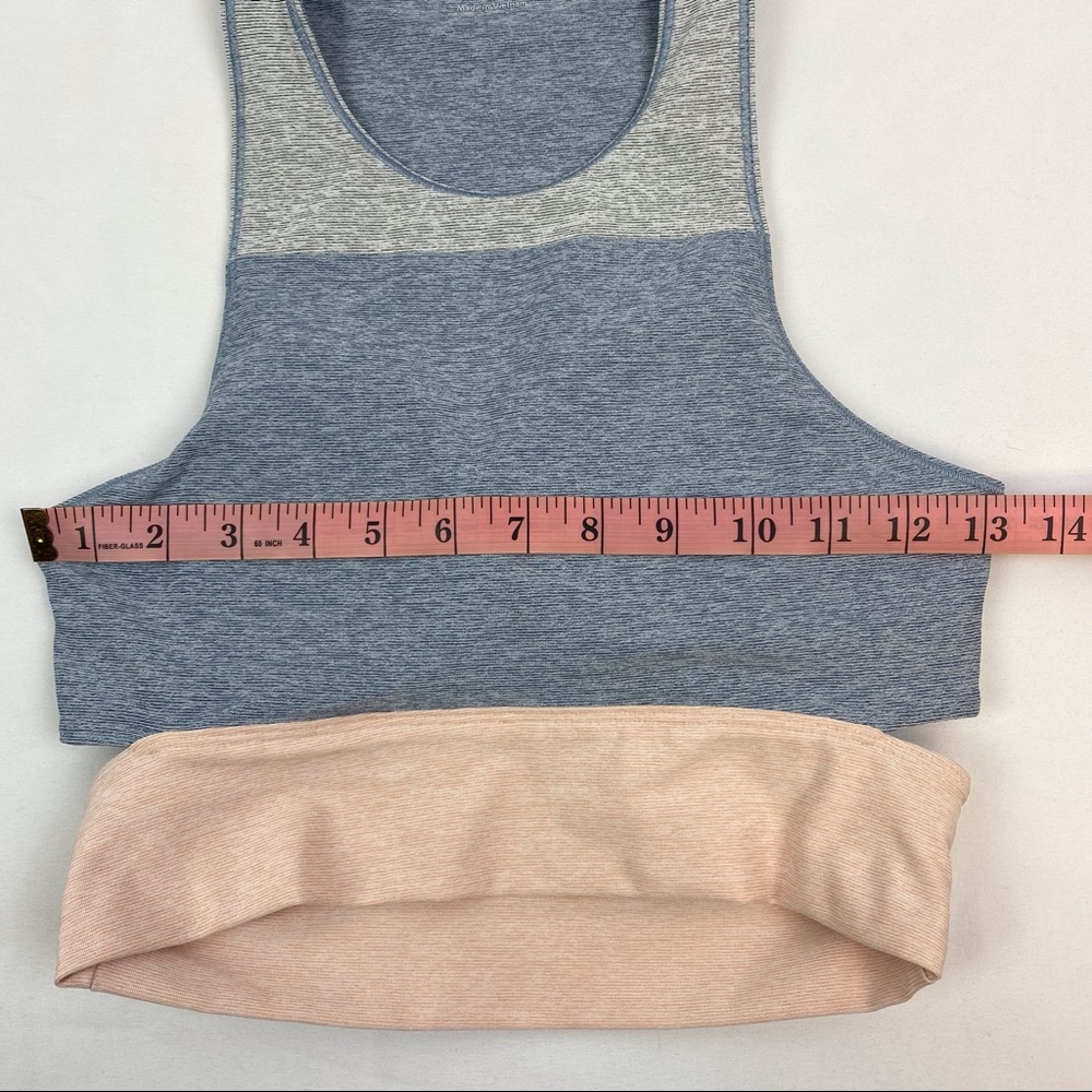 Outdoor Voices Tri-tone Slashback Gray Pink Crop Sports Bra - Picture 3 of 9